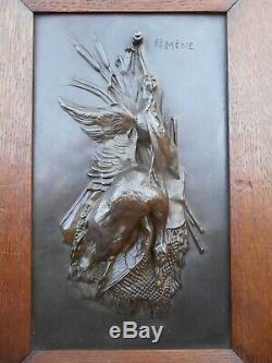 Rare Ancien Paire Trophée Chasse Pierre Jules Mène Plaque Bronze Art Populaire