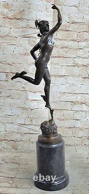 Rare Bronze Mercury Figurine Ancien Romain Musée Qualité Sculpture Art Statue