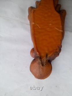 Rare Importante Ancienne Statue Religieuse Sainte Vierge Christ Jésus Sculpture