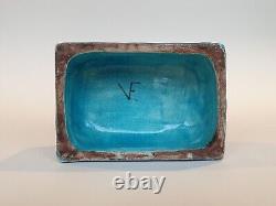 Rare SCULPTURE ancienne égyptienne PRIMAVERA signée VF en CERAMIQUE bleue