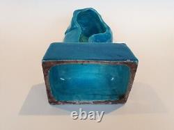 Rare SCULPTURE ancienne égyptienne PRIMAVERA signée VF en CERAMIQUE bleue