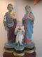 Rare Sculpture Statue Ancienne Sainte Famille Bois (jesus Christ Joseph Marie)