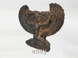 Rare Statue Pierre Ancienne Égyptienne De La Déesse Isis Sculpture Ailée Fait