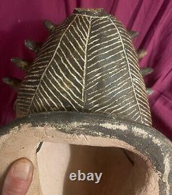 Rare ancien Masque Baoulé / Yohouré Kpwan Plé en terre cuite SPLENDIDE