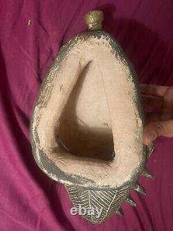 Rare ancien Masque Baoulé / Yohouré Kpwan Plé en terre cuite SPLENDIDE
