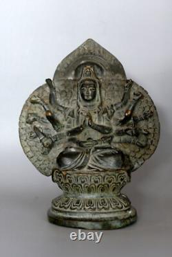 Rare ancienne GuanYin en bronze Chine H15,6cm Avalokiteshvara Tibet