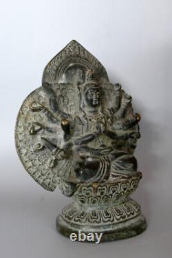 Rare ancienne GuanYin en bronze Chine H15,6cm Avalokiteshvara Tibet