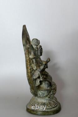 Rare ancienne GuanYin en bronze Chine H15,6cm Avalokiteshvara Tibet