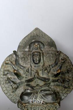 Rare ancienne GuanYin en bronze Chine H15,6cm Avalokiteshvara Tibet