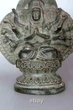 Rare ancienne GuanYin en bronze Chine H15,6cm Avalokiteshvara Tibet