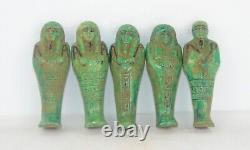 Rare ancienne égyptienne antique 5 statues ushabtis égyptologie antique shabt