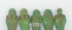 Rare ancienne égyptienne antique 5 statues ushabtis égyptologie antique shabt