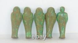 Rare ancienne égyptienne antique 5 statues ushabtis égyptologie antique shabt