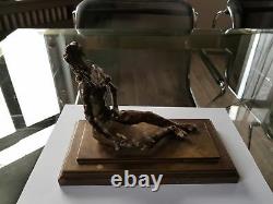 Rare ancienne sculpture femme nue en bronze signée Alain Charissoux 22 cm 4 kg
