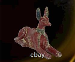 Rare ancienne statue égyptienne antique chacal Anubis BC égyptologie