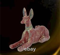 Rare ancienne statue égyptienne antique chacal Anubis BC égyptologie