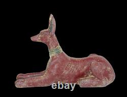 Rare ancienne statue égyptienne antique chacal Anubis BC égyptologie