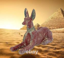 Rare ancienne statue égyptienne antique chacal Anubis BC égyptologie