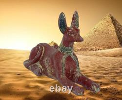 Rare ancienne statue égyptienne antique chacal Anubis BC égyptologie