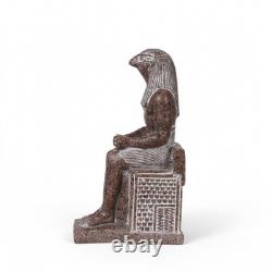 Rare ancienne statue égyptienne d'Horus assis trône sculpture pharaonique art