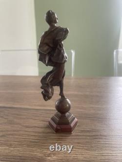 Rare ancienne statue en bronze miniature signé Antonin Mercier fondeur Thiebaut