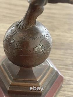 Rare ancienne statue en bronze miniature signé Antonin Mercier fondeur Thiebaut