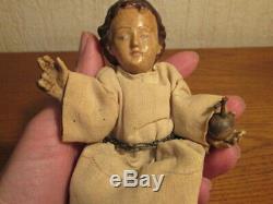 Rare et ancienne sculpture enfant jesus esoterisme art religieux christ noel