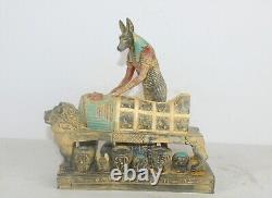 Rare statue ancienne d'Egypte Anubis dieu de la momification dans la mytholog