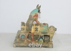 Rare statue ancienne d'Egypte Anubis dieu de la momification dans la mytholog