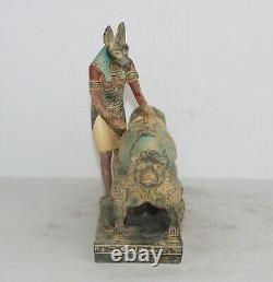 Rare statue ancienne d'Egypte Anubis dieu de la momification dans la mytholog