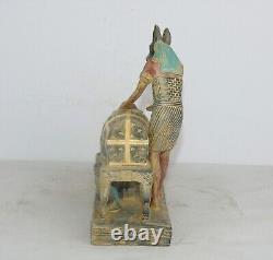 Rare statue ancienne d'Egypte Anubis dieu de la momification dans la mytholog
