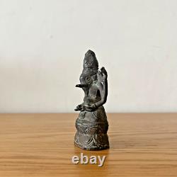 Rare statue ancienne en bronze Ganesh, XVIII°-XIX°, Asie