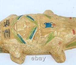 Rare statue égyptienne ancienne du crocodile sobek dieu du Nil av. J. C. Myth