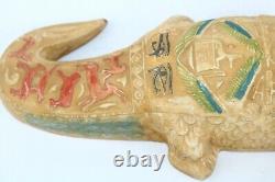 Rare statue égyptienne ancienne du crocodile sobek dieu du Nil av. J. C. Myth