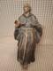 Saint Moine Barbu/ancienne Statue Religieuse/bois Sculpt&eacute; Peint/h. 22cm/xviii&egrave;