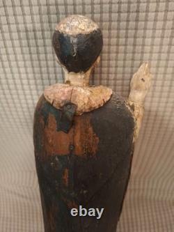 SAINT MOINE/SAINT DOMINIQUE/ANCIENNE STATUE RELIGIEUSE/BOIS/H. 35c/XVIIIèAVANT