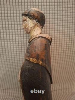 SAINT MOINE/SAINT DOMINIQUE/ANCIENNE STATUE RELIGIEUSE/BOIS/H. 35c/XVIIIèAVANT