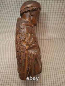 SAINT MOINE/saint DOMINIQUE/ANCIENNE STATUE RELIGIEUSE/BOIS/H. 22c/XVIIIèAVANT