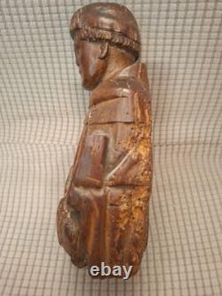 SAINT MOINE/saint DOMINIQUE/ANCIENNE STATUE RELIGIEUSE/BOIS/H. 22c/XVIIIèAVANT