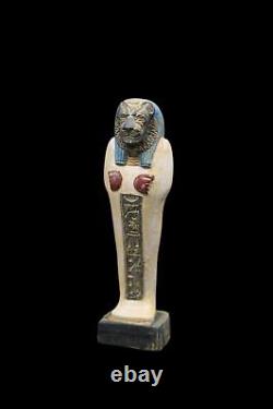 SCULPTURE ANCIENNE STATUE ÉGYPTIENNE fait main déesse Sekhmet tête de lionne