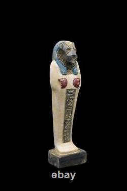 SCULPTURE ANCIENNE STATUE ÉGYPTIENNE fait main déesse Sekhmet tête de lionne