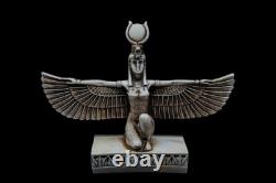 SCULPTURE EGYPTIENNE ANCIENNE UNIQUE Statue Pierre Ailes Isis Déesse de la Gu