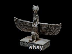 SCULPTURE EGYPTIENNE ANCIENNE UNIQUE Statue Pierre Ailes Isis Déesse de la Gu
