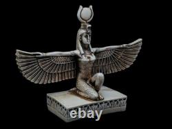 SCULPTURE EGYPTIENNE ANCIENNE UNIQUE Statue Pierre Ailes Isis Déesse de la Gu