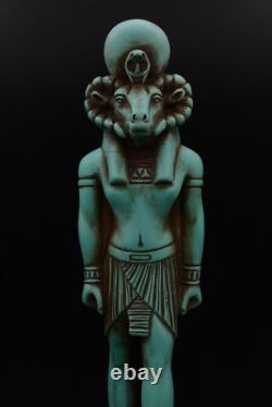 SCULPTURE EGYPTIENNE ANCIENNE UNIQUE Statue Pierre Grand Dieu Khnum Dieu du G