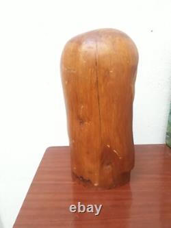 SCULPTURE SIGNÉ RELIGIEUSE MARIE THERESE STATUE BUSTE BOIS Ancienne Vintage