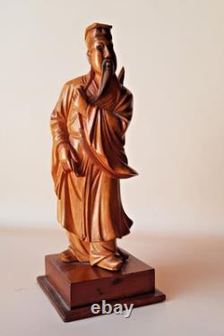 STATUETTE CHINOISE ANCIENNE sur socle, sculpture en BOIS