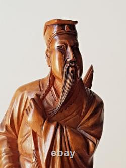 STATUETTE CHINOISE ANCIENNE sur socle, sculpture en BOIS