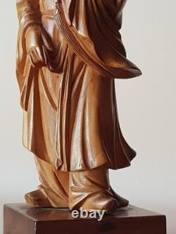 STATUETTE CHINOISE ANCIENNE sur socle, sculpture en BOIS