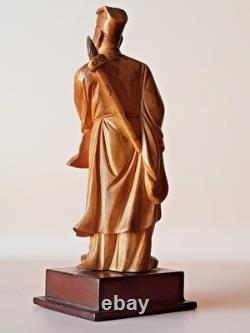 STATUETTE CHINOISE ANCIENNE sur socle, sculpture en BOIS